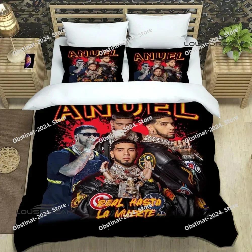 Rapper Anuel AA Bedding Set Printed Bed Set With Pillowcase Bed Duvet Cover Soft Single Double Queen Super King Size luxury gift