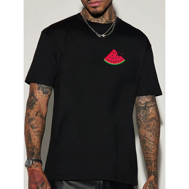 

European sizes Summer Men S Fashion Short-Sleeve T-Shirt with Letter Pattern Print 4XL чорний