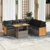 VidaXL Garden Lounge Set with Cushions 7 Pcs Grey Braided Resin Acacia 3327721