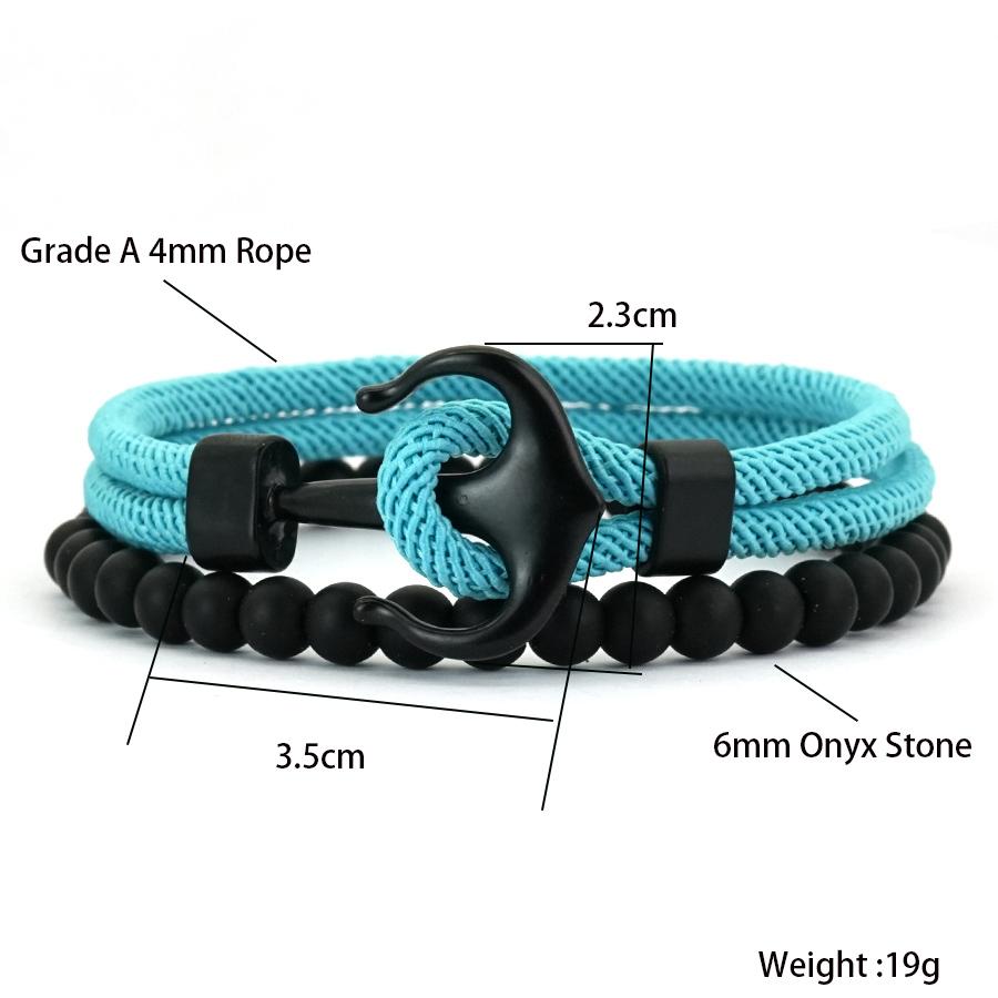Noter Fashion 2Pcs Men Bracelet Set Premium Selected 4mm Cord Soft On Skin Colorfast 6 Colors Options Perfect Gift For Him Joias