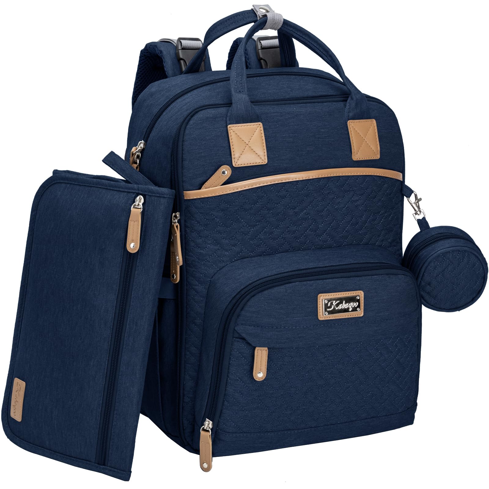 

[greentaya] Diaper Bag Backpack with 23 Pockets, Large Capacity, Diaper Changing Pad, Heat-Retaining Pocket, and Stroller Straps. Water-Repellent,