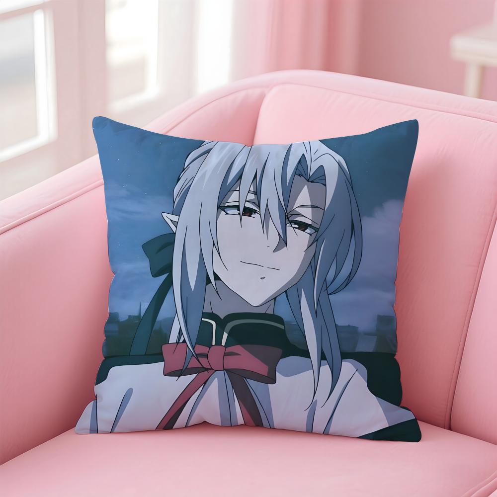 S-Seraph Of The Ends Cushion Cover Comfortable Reversible Pillow Cover Ideal For Car Sofa Bedroom & Beyond