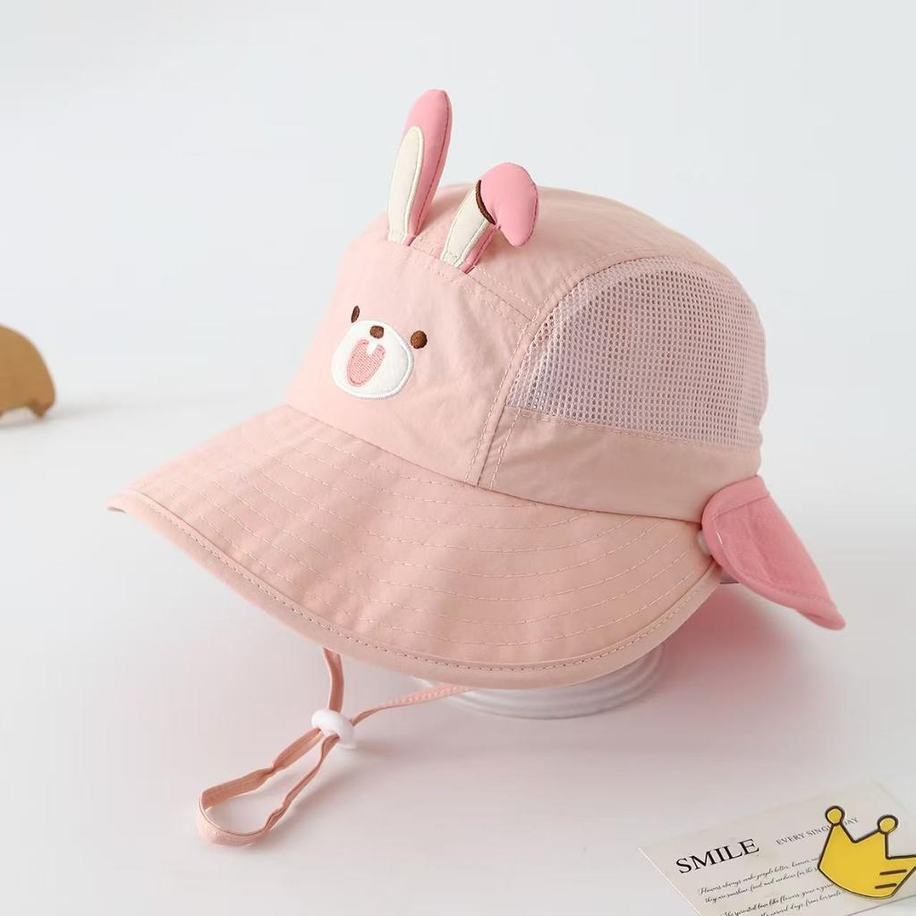 Cute Fishing Cap Children Breathable Protection UV Large Brim Beach Sun Hat Sunshade Quick Dry Mesh Cartoon Camping Bucket Cap