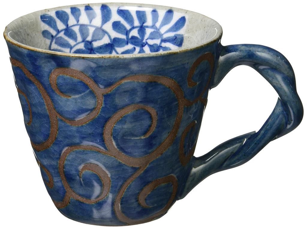 Saikaitoki Rust Arabesque Mug 41550 (Blue)