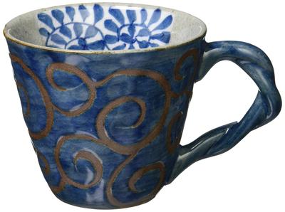 Saikaitoki Rust Arabesque Mug 41550 (Blue)