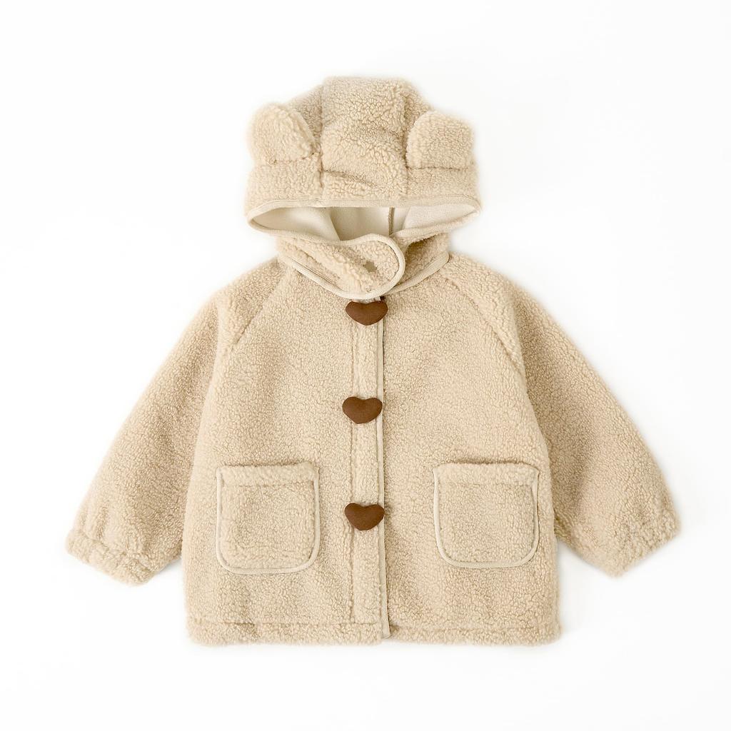 Miipat Boa Fluffy Boa Baby Leopard Solid Cute and Sizes Size Children's Girls' Jacket, Thick, Hooded, Fleece, Outerwear, Blouson, Print, Color,