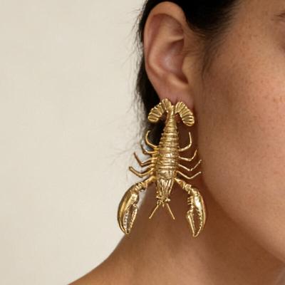 Bohemian Personalized Metal Large Lobster Earrings for Women Ladies Marine Creatures Vacation Travel Earrings Jewelry Wholesale