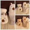 Half Finger Capybara Gloves Flip Cover Women Mittens Kawaii Plush Gloves  Male