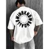 Street Style T-Shirt, Bold Circular Letter Pattern, Men'S Cool Essential Item