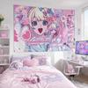 k-KAngel Cute Pixel Tapestry, Y2K Pastel Internet Angel Wall Hanging Aesthetic Decor for Bedroom Dorm Room Decoration Items