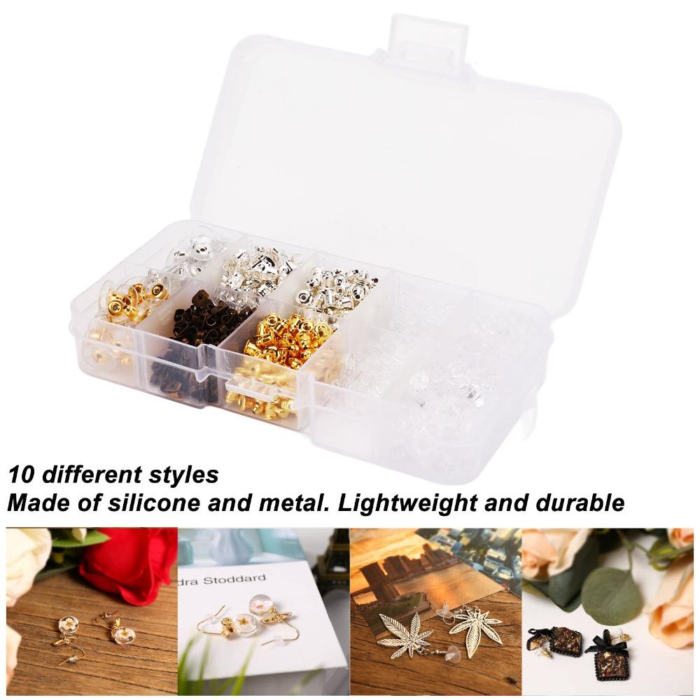 1040PCS Metal Silicone Earring Backs Lightweight Earring Backs Replacements  Studs Hoops