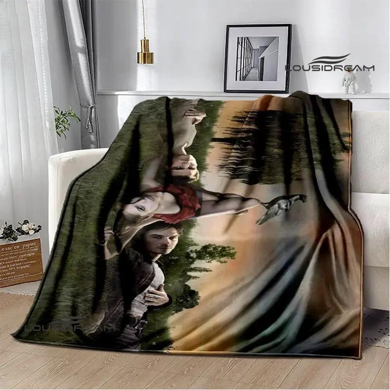 The Vampire Diaries Damon salvatore Blanket Flange Warm blanket Home travel blanket bed linings blankets for beds birthday gift