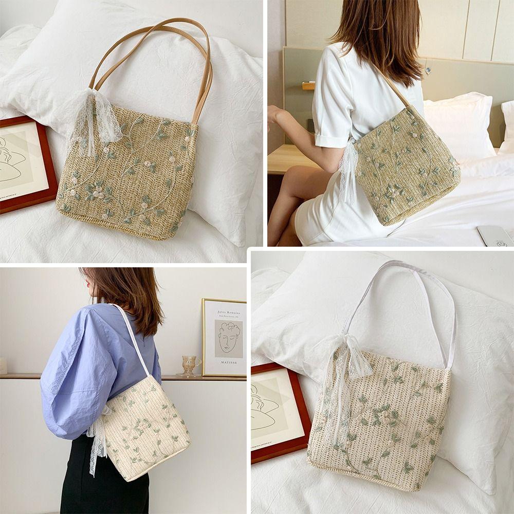 

Женские тканые летние соломенные сумки, сумки-тоут, сумка на плечо хаки