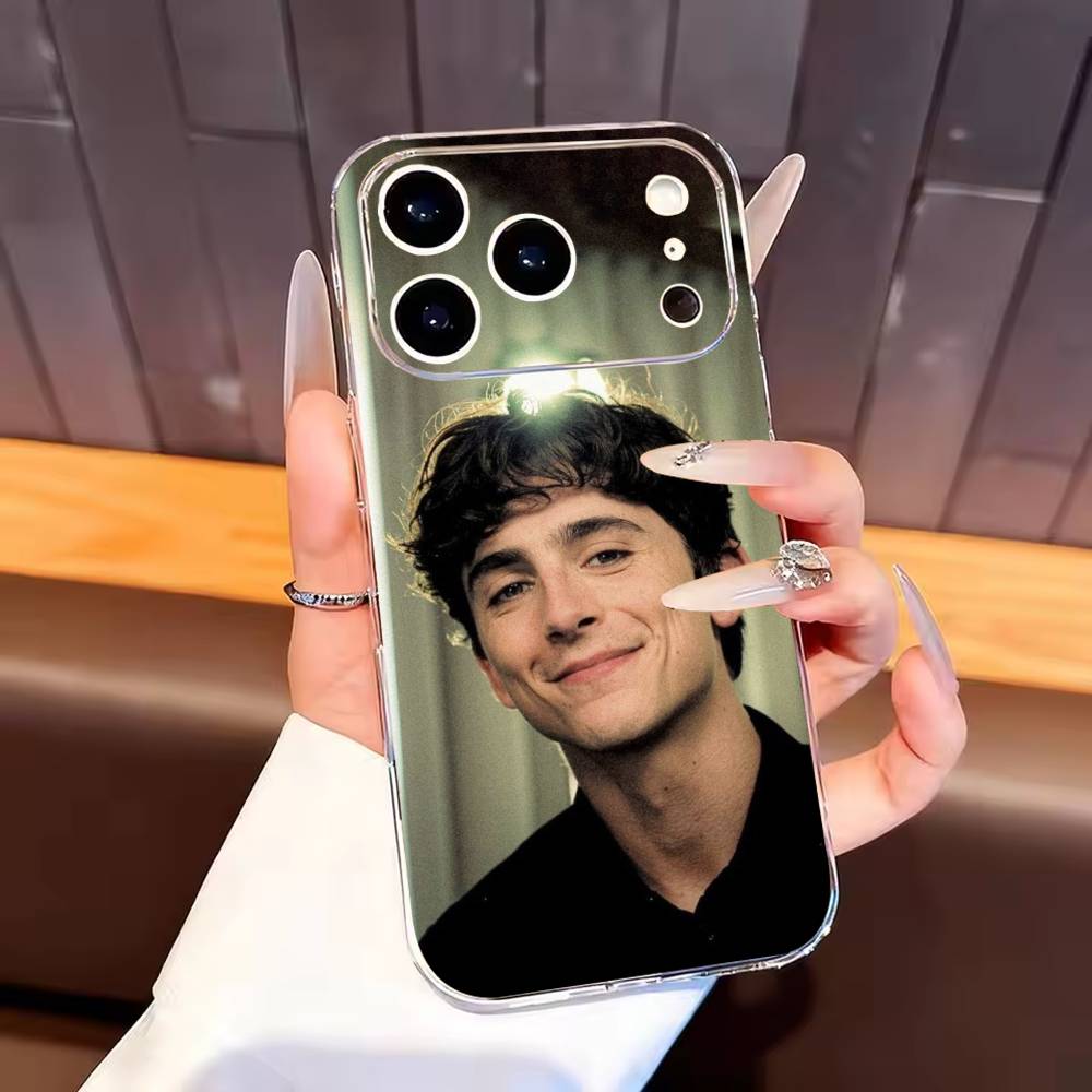 

Timothee Chalamet Phone Case For iPhone17,16,15,14,13,12,11 Plus,Pro Max Soft Transparent Cover iPhone12