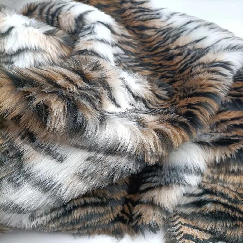 50x160cm Artificial Plush Cloth Tiger Pattern Artificial Fur Fabric for Performance DIY Sewing Background Carpet Cushion Materia