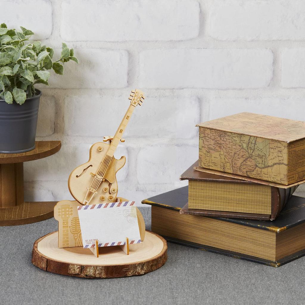 Guitar A 3D Wooden Puzzle DIY Craft Kit for Kids and Adults Alike Educational Toy for Boys and Girls A Great 3D Art Piece and a Great Gift for Adults