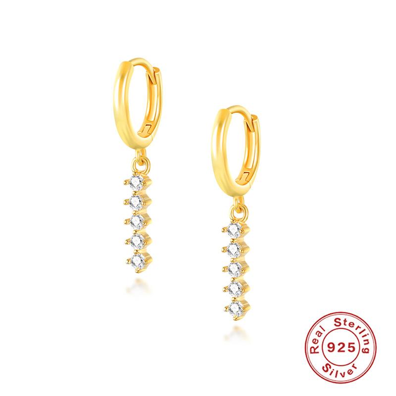 Trendy S925 Sterling Silver Colored Zircon Bee Dragon Rivet Earrings Fashionable Retro Earrings Earrings Pendant Earrings