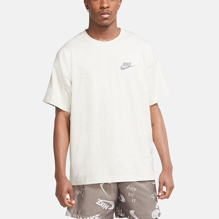 Nike T Shirts Men's White Stand Collar Moderate Straight Fit CU4510-904
