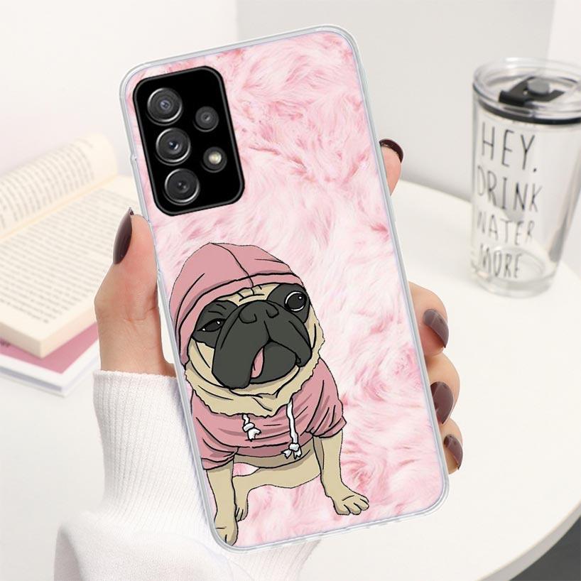 Love Pugs Cute Dog Phone Case For Samsung Galaxy A16 A26 A36 A56 A15 A14 A13 A12 A55 A54 A53 A25 A24 A23 A35 A34 A33 A05S A04S A