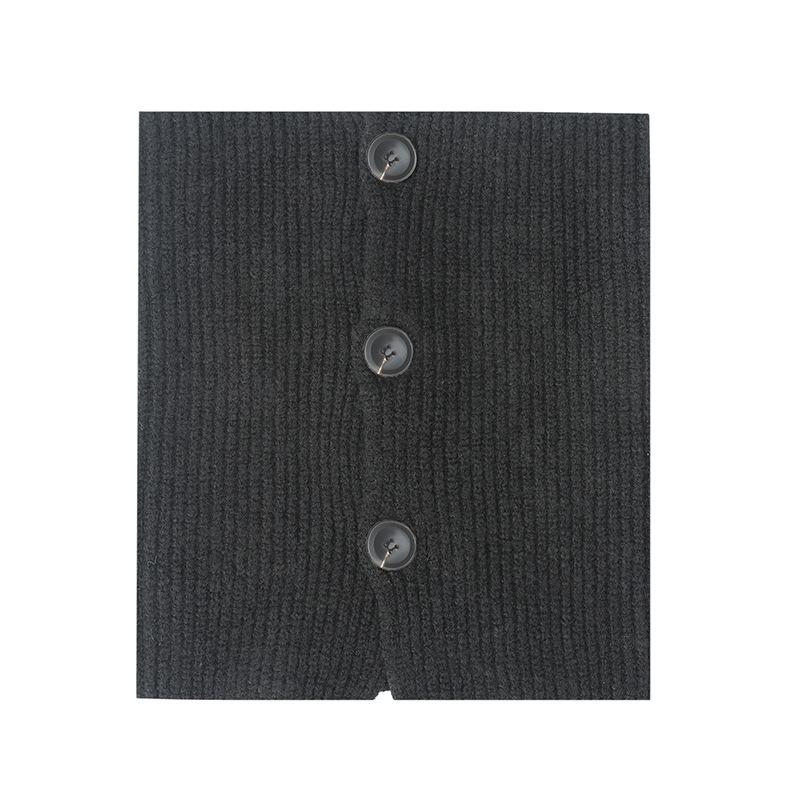 2025 European & American High-End Wool Knitted Flower Button Neck Warmer for Autumn/Winter