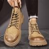 Luxury Leather Men's Casual Shoes New Fashion Men Ankle Boots Comfortable Short Boots Lightweight Work Boots Walking Footwear
