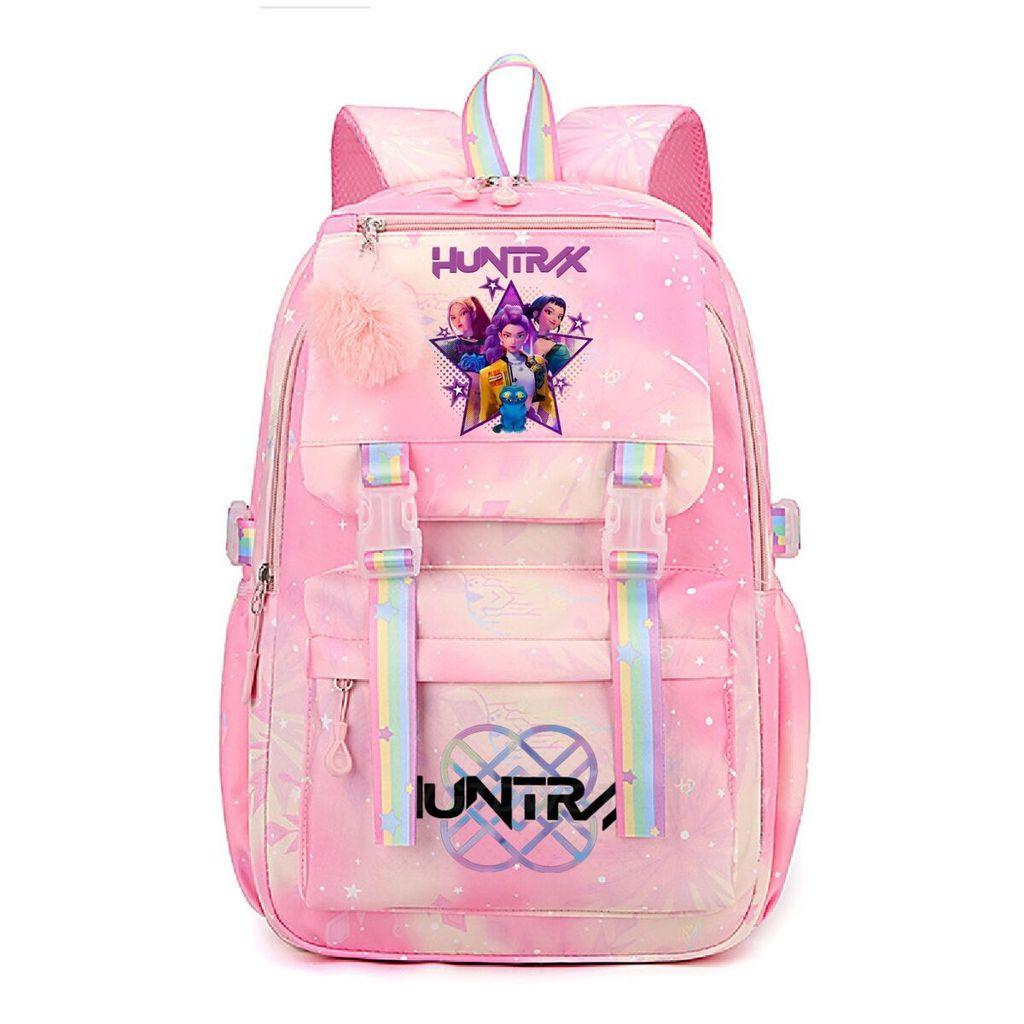 Girls Kpop Hunters Rumi Zoey Mira Printed Backpack Student School Travel Large Capacity Bag