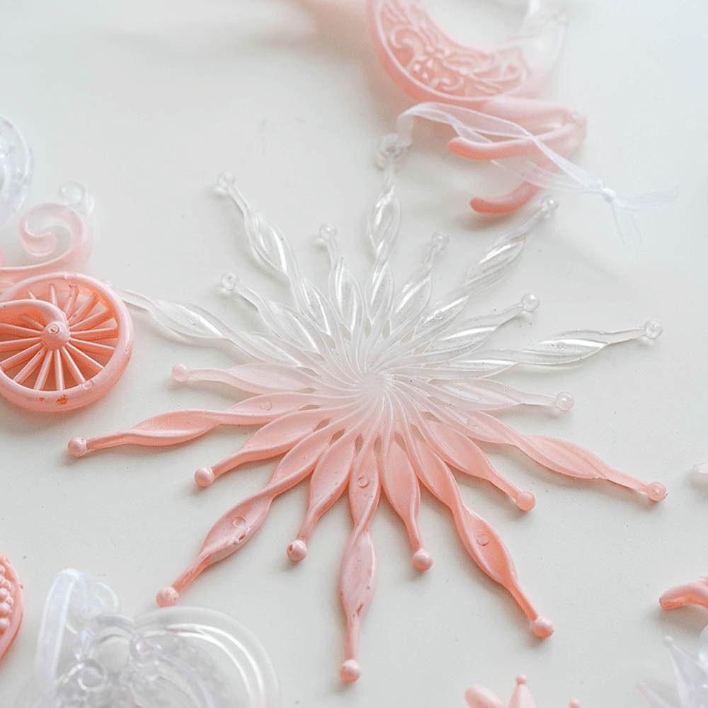 Snowflake Icicle Christmas Pendants Crystal Acrylic Christmas Tree Decorations Transparent Navidad Hanging Pendant Christmas