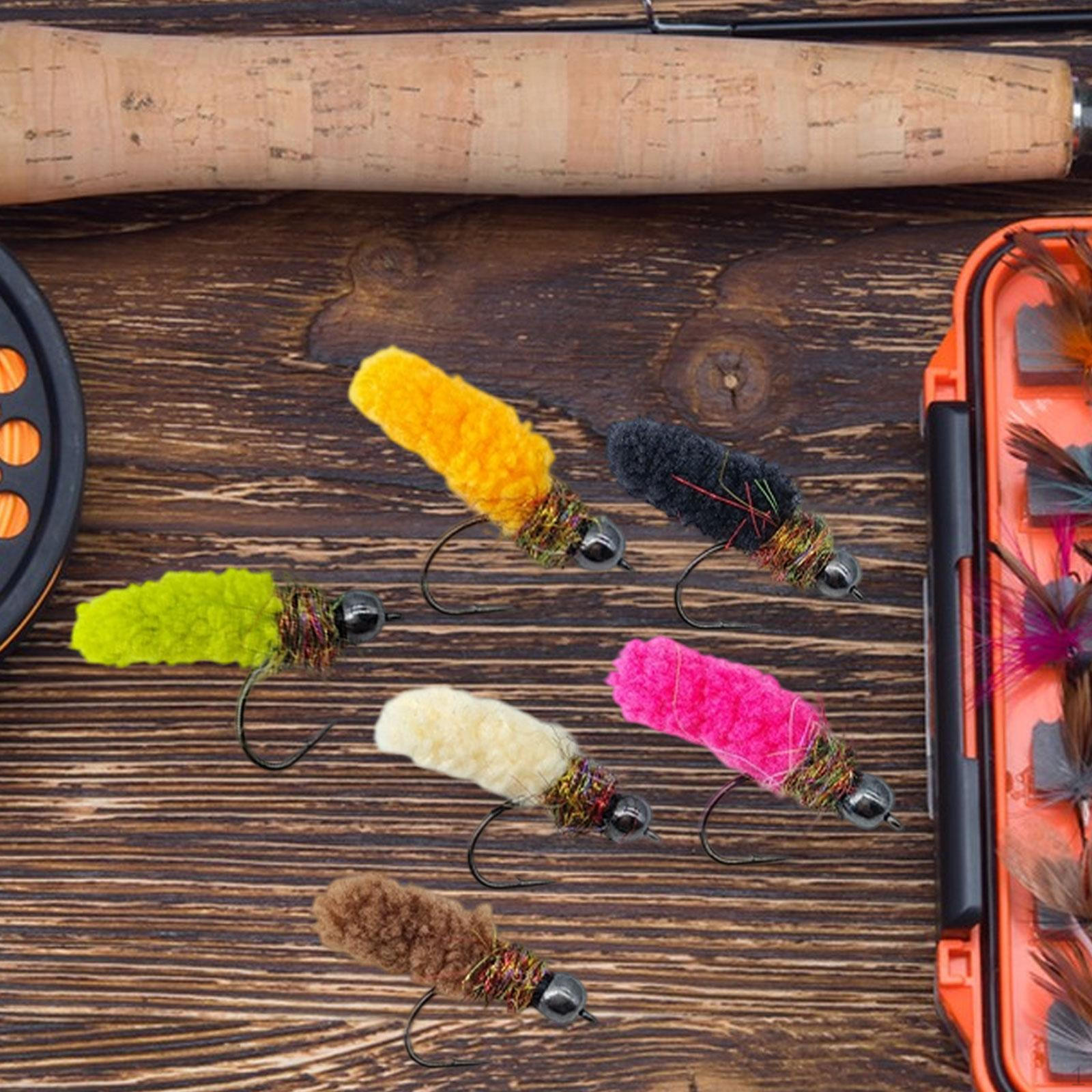 

6 шт. приманок для нахлистової ловлі з гачком для окуня, краппі