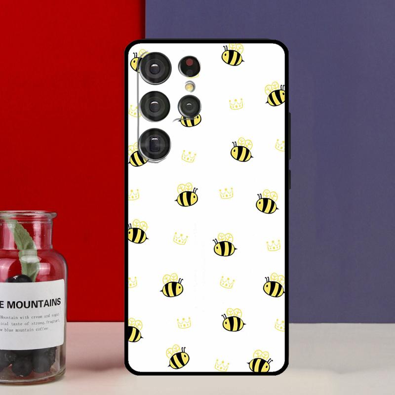 Bee Bumblebee Pattern Funda Case For Samsung Galaxy S25 Ultra S9 S10 S20 S21 FE S22 S23 Plus S24 Ultra Phone Cover