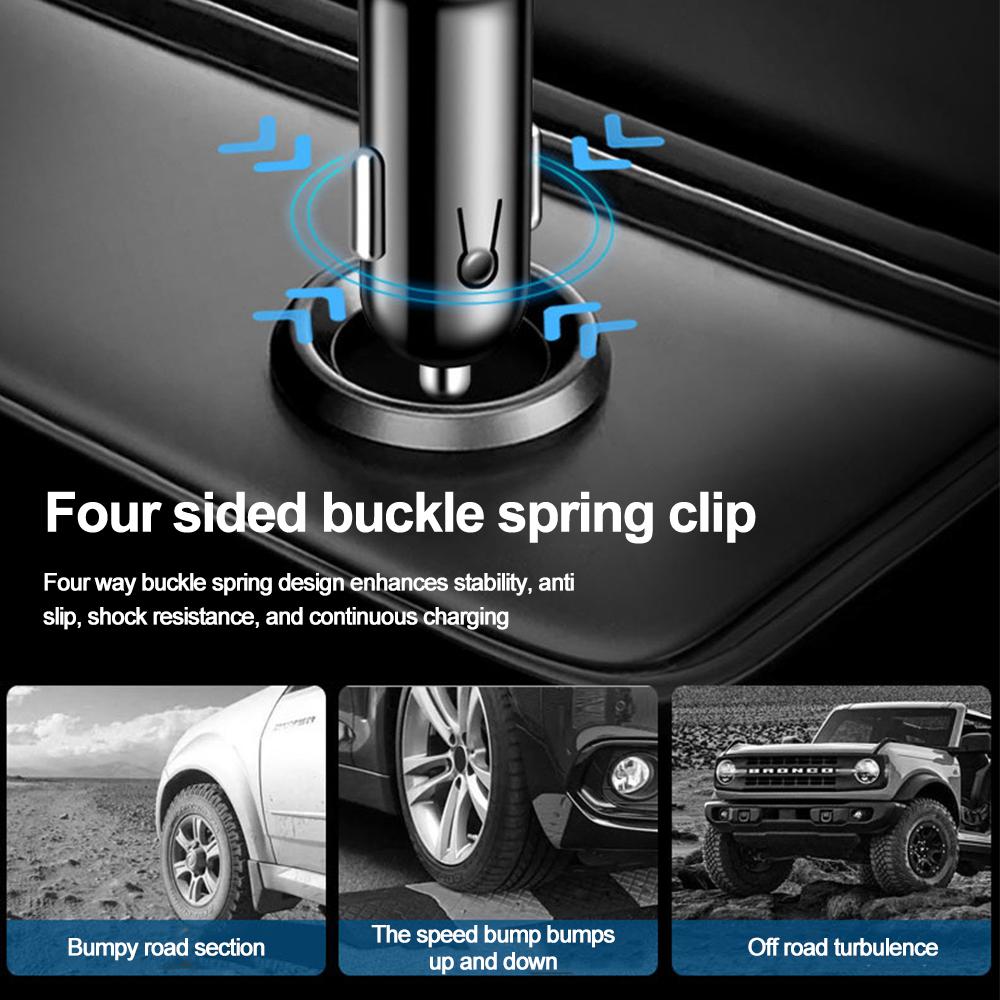 66W 5 In 1 USB Car Charger QC 3.0 Fast Charging PD Type C Car Cigar Lighter Socket Splitter For iPhone Huawei Sumsung Xiaomi LED