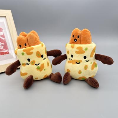 Cute and Adorable Pancake Fruit Deep-fried Dough Sticks Pendant Plush Toy Cartoon Doll Bag Hanging Decoration Doll Keychain Baby