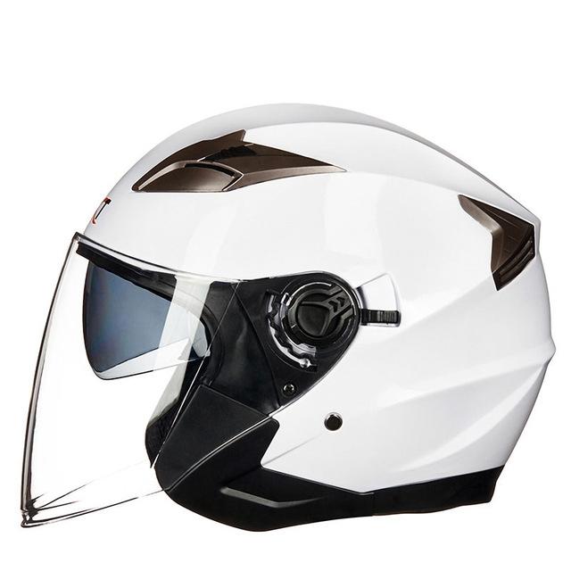 Unisex Safe Head Protection Summer Motorcycle Helmet Double Lens Half Helmet