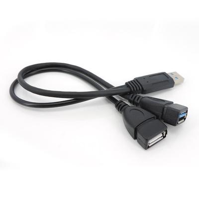 USB 3.0 A 1 Male To 2 Way Dual USB Female Data Charging Hub Power Adapter Y Splitter USB Power Cable Cord Extension Cord