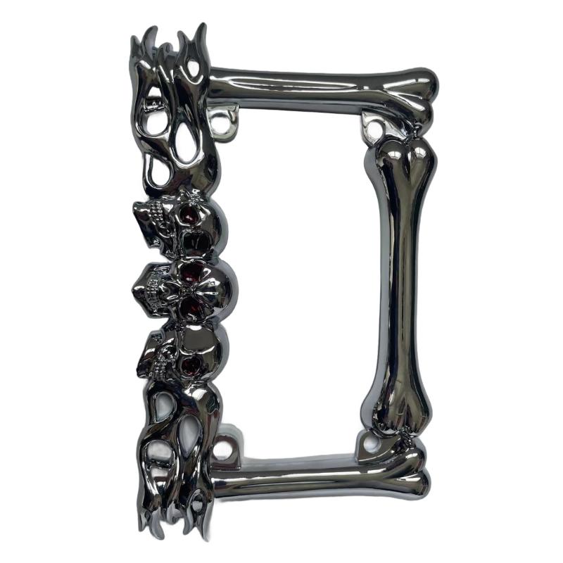License Plate Skull Head Plastic License Plate Frame Suitable for Motorcycle