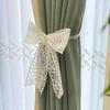 2pcs Korean Lace Bow Curtain Tiebacks, Creative European Country Style Curtains Hooks, Decorative Hanging Ball Straps
