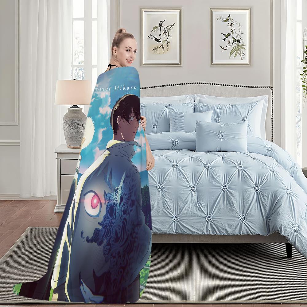 Anime T-The Summer Hikaru Died Blanket Blanket for Couch Sofa Travel Home Hiking Picni Bed Beding Flannel Blanket Birthday Gift