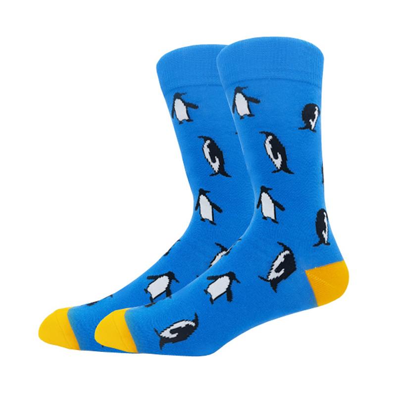 Modă Bărbați Toamnă Iarnă Șosete Skateboard Fericit Creativ Pinguin delfin rechin koala Șosete Noutate Echipaj Amuzant Șosete Bărbătești