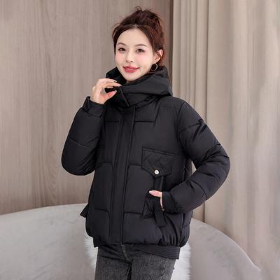 Zima Nové Krátke Plus Size Bavlnené Oblečenie Dodávka Dámska Módna Bavlnená Bunda s Kapucňou