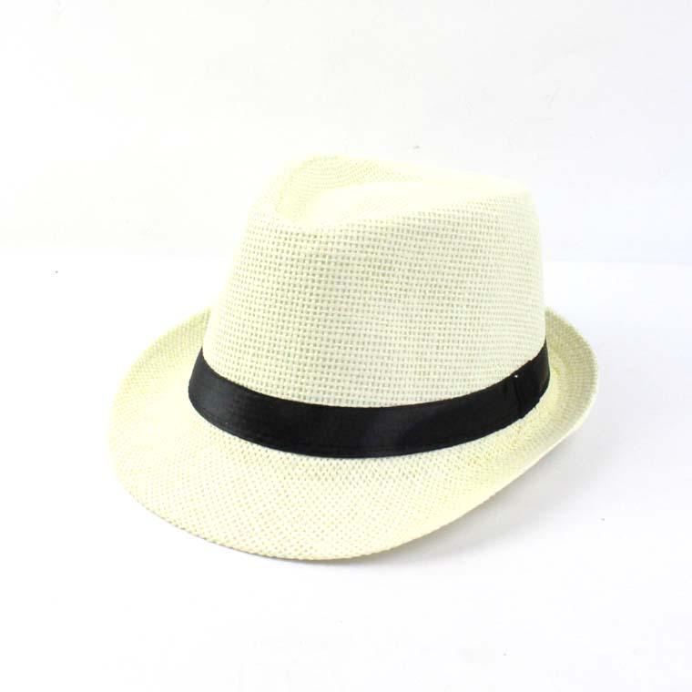 European and American Straw Braid Adult Jazz Hat - British Style Outdoor Beach Hat