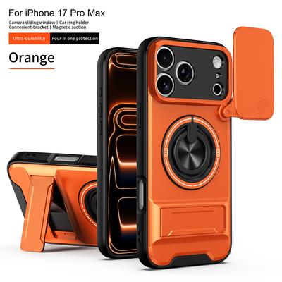 Skirta iPhone 17 Pro Max dėklas iPhone 17 Pro dangtelis iPhone 17 Air Magsafe magnetinis sulankstomas laikiklis Karinio lygio šarvuotas kameros apsaugos dangtelis