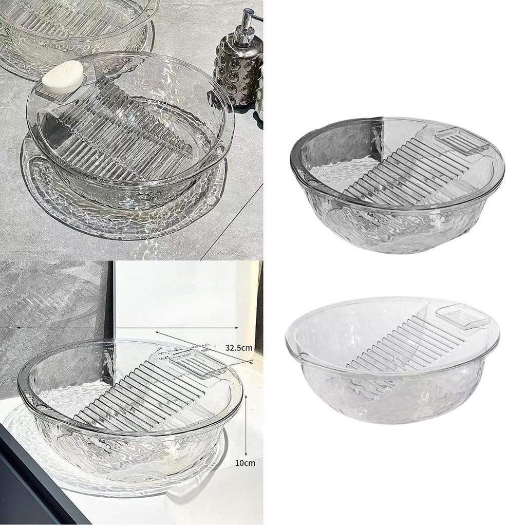 Washboard Basin with Integrated Washboard Thicken Laundry Basin Scrubbing Board for Laundry Dorm Small Delicate Articles Home
