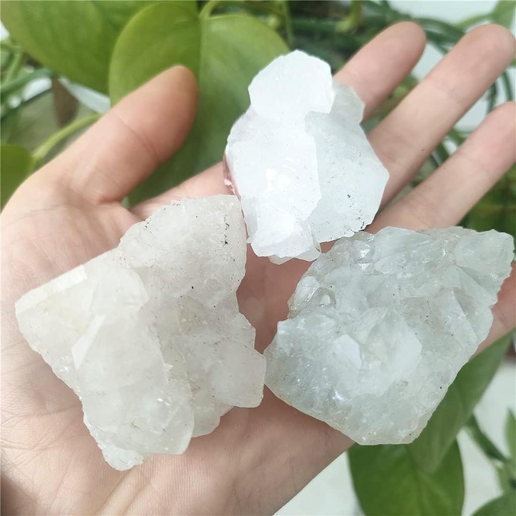 3pcs Natural Raw Apophyllite Stones Rough Crystal Reiki Crystals(Size:25-35mm)