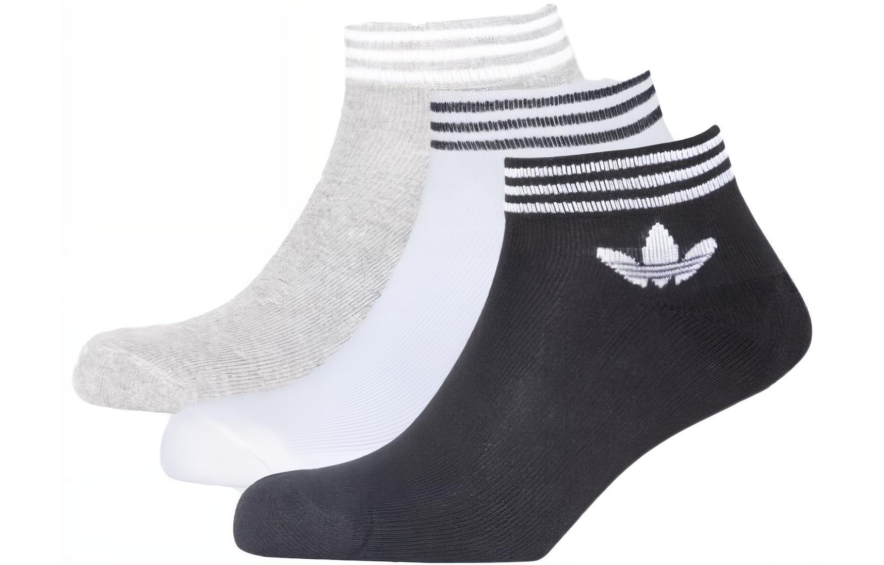 Adidas Originals Island Club Trefoil striped-ankle socks (pack of three) HC9550 M