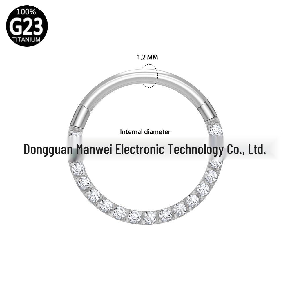 

Титан G23 Пирсинг Ювелирные изделия: Кольцо в нос с циркониевой инкрустацией, имплантационный класс F136 1.2*6mm