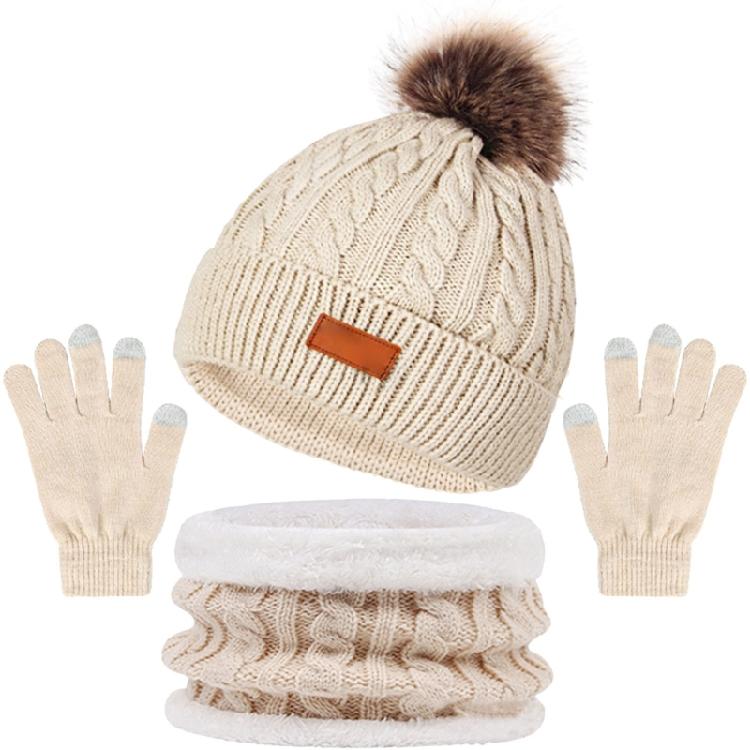 Outdoor Hat Scarf and Gloves Suit Stylish Streetwear Knitted Hat Winter Warm Hat for Outdoor Activity
