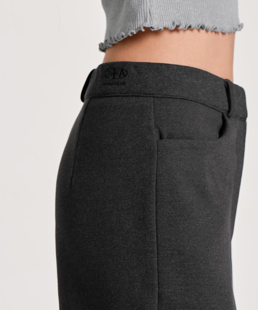 Leondeondada Signature Wool Wide Slacks, Charcoal
