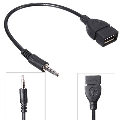 1Pc 3.5Mm Male Audio Aux Jack To Usb 2.0 Type A Female Converter Adapter Cable