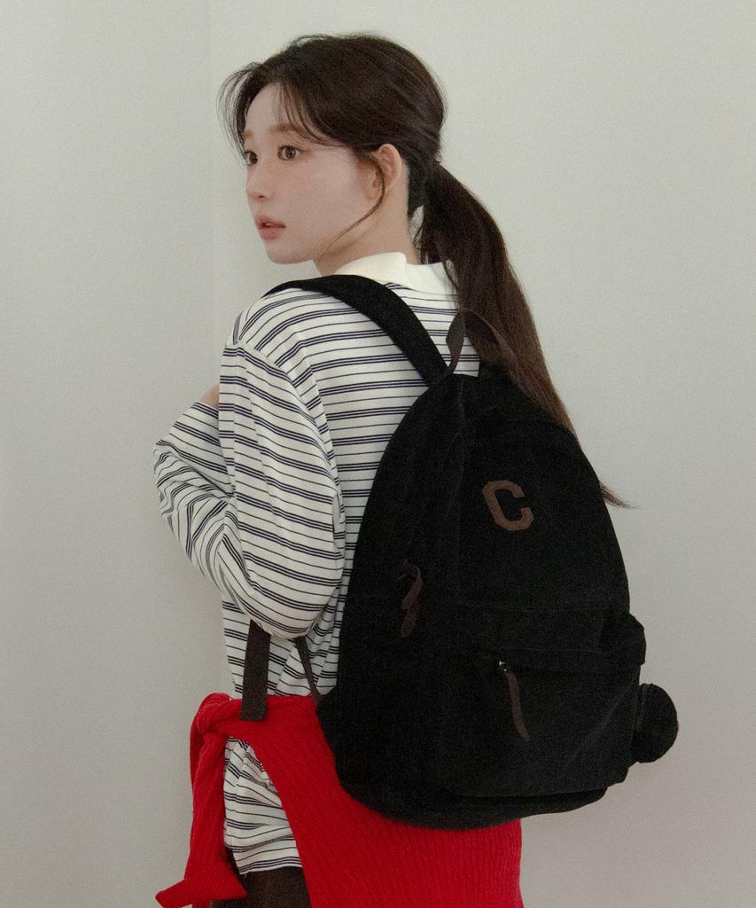 COVERNAT C-Logo Corduroy Backpack Black