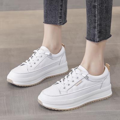 Top Layer Cowhide Women's Shoes New Spring and Autumn Leather Fashion Small White Shoes All-match Casual Shoes