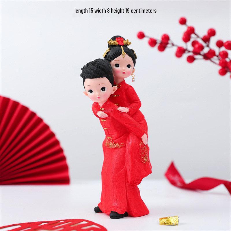 Xianci Creative Bridal Couple Figurine - Chinese Wedding Decoration & Auspicious Gift